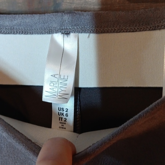 Marla Wynne Faux Suede Pants 2 grey - Picture 4 of 8